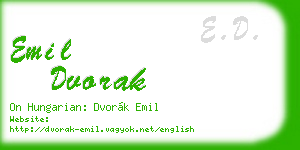 emil dvorak business card